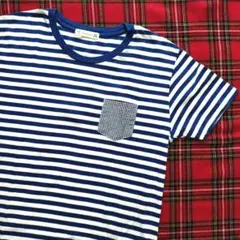 【Deux C】ギンガムチェックポケット付 オリジナルボーダーTシャツのサムネイル
