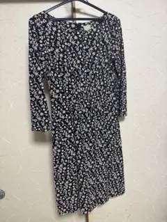 sybilla シビラ フレアワンピース 刺繍 花柄 ブラック M