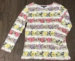 ローラアシュレイ花柄Tシャツ(肩ボタン)