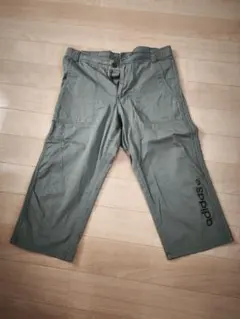 adidas　クロップドパンツ　七分丈パンツ　Lサイズ　カーキ
