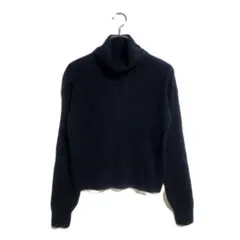 GAP ニット S 黒 リブ編み タートルネック シンプル 暖か 秋冬 上品