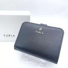 FURLA 二つ折り財布 ブラック - メルカリ