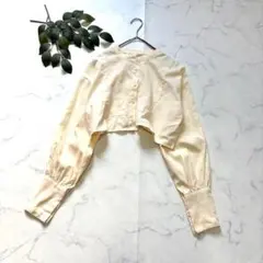 7479✾フォルクシー✾バンドカラーシャツ【M】イエロー/ブラウス/ショートのサムネイル