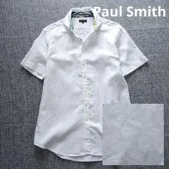 ポールスミス　日本製　総柄　コットンリネン　ワイドカラーシャツ