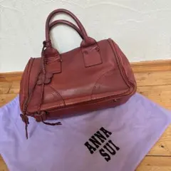ANNA SUI 赤 レザー ショルダーバッグ