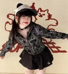 Sibra 星柄クロップド ZIPジャケット