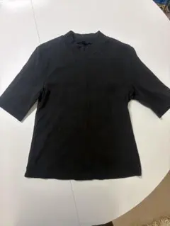 UNIQLOブラック半袖TシャツLサイズ テラコッタ フリルTシャツ Mサイズ