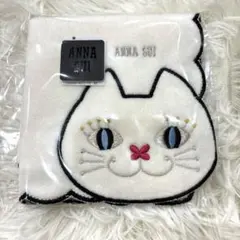 猫の顔刺繍タオルハンカチ ANNA SUI