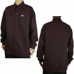新品LバーガンティーワインUSA製キャルトップ 長袖ワークシャツcaltop