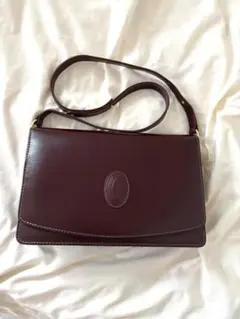 【 美品 】Cartier ショルダーバッグ ボルドー レザー ヴィンテージのサムネイル