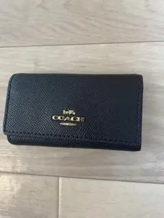COACH ネイビー　レザー キーケース