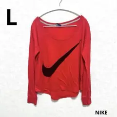 Nike ロゴプリント レッド 長袖Tシャツ