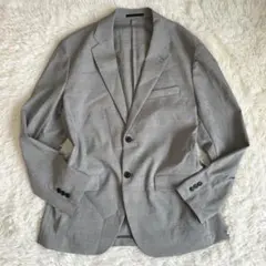 美品✨ユニクロ　感動ジャケット　グレンチェック　グレー　大きいサイズ　現行