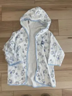 フード付きバスローブ 80.90.100cm水色花柄