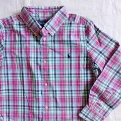 ラルフローレン 長袖ボタンダウンシャツ　タータンチェック　130