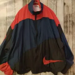 90s ナイキ NIKE ナイロンジャケット 白タグ 刺繍ロゴ Y2K