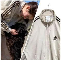 【在原みゆ紀着用同型同色‼️】adidasトラックジャケット ベージュ 古着