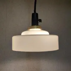 アンティーク　乳白色ガラスシェード　ペンダントライト　レトロ　大正レトロ　電笠② アンティーク 乳白色ガラスシェード ペンダントライト レトロ
