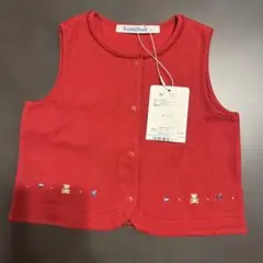 【新品】familiar 赤 ベビーベスト 70