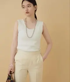 ADAM ET ROPE' FEMME コットンフライスタンクトップのサムネイル