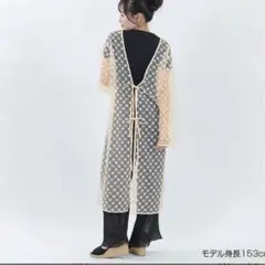 MARY QUANTチュールレース　モノグラム・花柄刺繍　2wayカーディガンのサムネイル