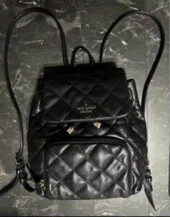 kate spade ブラックキルティングリュック