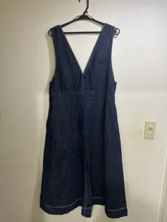 GU デニム Vネック ノースリーブ ワンピース