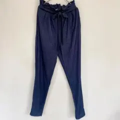 Shosho ストレッチ デニム風 カジュアルパンツ S ウエストゴム 楽ちん