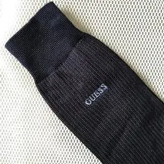 【新品未使用】GUESS ブラックリブ編みソックス