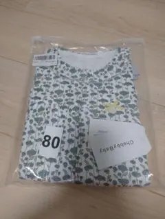 秋物 新品長袖 小花柄ベビーロンパース/size80/花柄/グレー