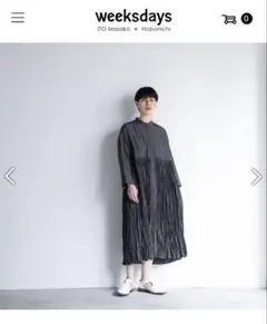 T.yamai paris グレー プリーツワンピース サイズ1のサムネイル