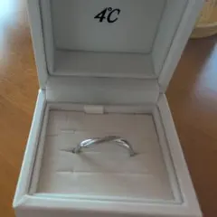 新品未使用4°C シルバー ツイストリングK10wG　20号