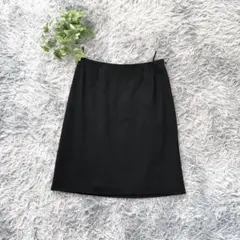 Max Mara【M相当】イタリア製 上質ウール 黒 膝丈スカート 春夏のサムネイル