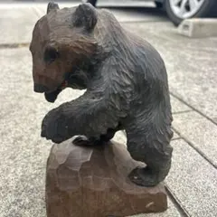 木製クマの頭部彫刻 黒色 約20cm 木製クマの頭部彫刻 - メルカリ