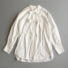 25SS✨ラウンジドレス ボウタイブラウス 長袖ブラウス リボン 白 美品