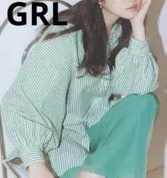 GRL グレイル ストライプシャツ Sサイズ 長袖シャツ