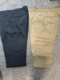 ネイビー・ベージュ ストレッチパンツ2点セット