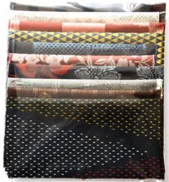 紬・お召 各産地はぎれ 10枚セット 正絹　No25-A「おまけ付き」