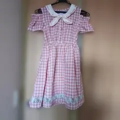 axes femme kids オフショルダー ワンピース 140