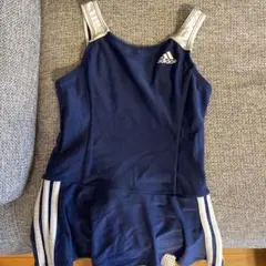 adidas 女の子 ワンピース水着 ネイビー