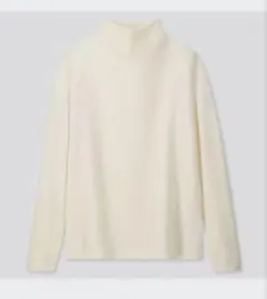 ソフトニットフリースハイネックT ヒートテック　ユニクロ　白　タートルネック