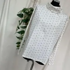 THEORIA/セオリア【3L】総柄タートルネックカットソー/長袖/リボン柄