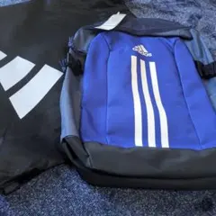 adidas 青 リュック 3本ライン