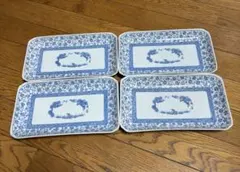 三洋陶器　林斎　古伊万里唐草模様　長皿　焼物皿　秋刀魚皿　4枚セット