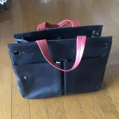BALLY レザー トートバッグ ブラック レッドのサムネイル