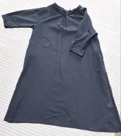 ７部袖ワンピース　綿麻　M〜Ｌサイズ