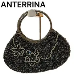美品　アンテプリマ　ワイヤーバッグ　黒　ブラック　ハンドバッグ　花　フラワー