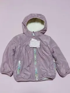 西松屋　ベビー　ジャンパー　上着　防寒着　ボア　アウター　80 くすみピンク