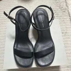 CHARLES & KEITH ウェッジソールサンダル ブラック 38のサムネイル