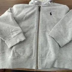 ラルフローレン ポロロゴ刺繍 フルジップトレーナー パーカー グレー 90cm